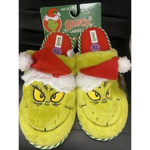 Dr. seuss Mr Grinch Women’s slippers size 11/12 Green New